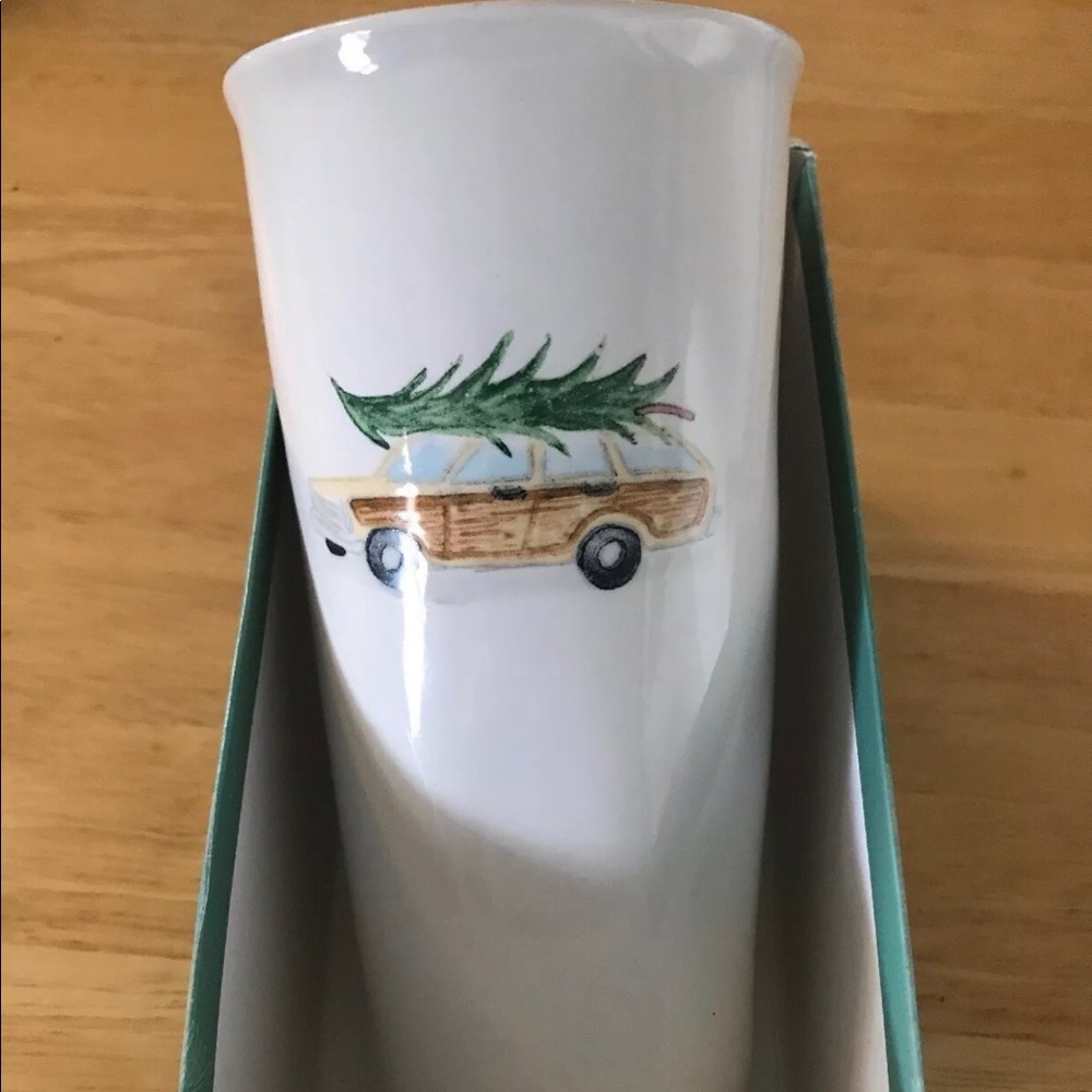 Rae Dunn ceramic travel mug, home for the holidays